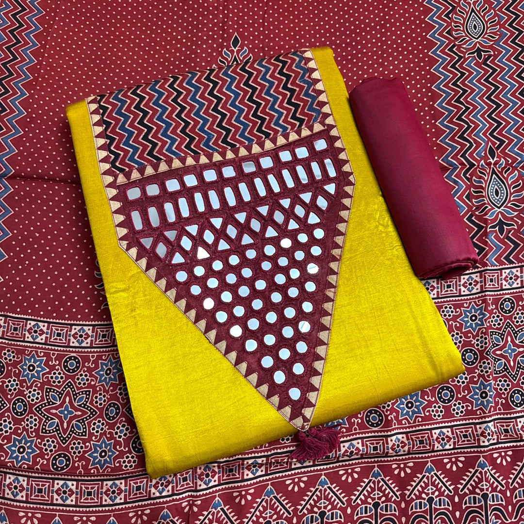 Premium Gajji Silk Unstitched Suit Set-270007-A