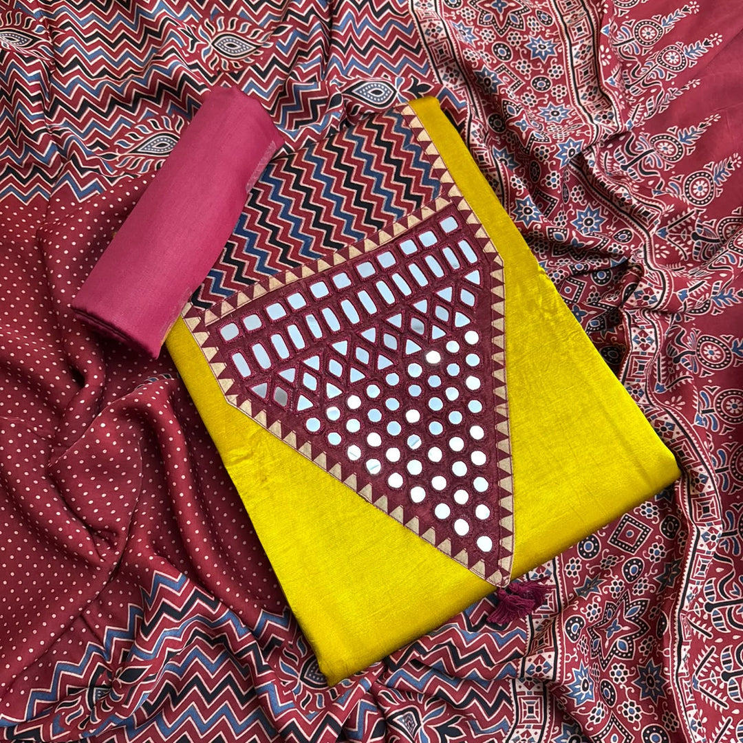 Premium Gajji Silk Unstitched Suit Set-270007-A