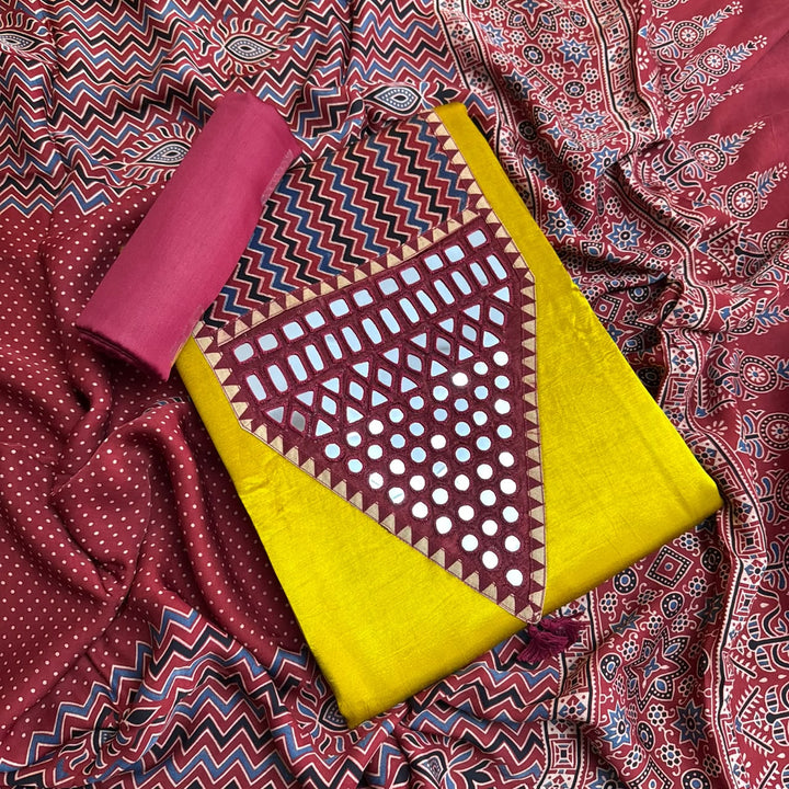 Premium Gajji Silk Unstitched Suit Set-270007-A