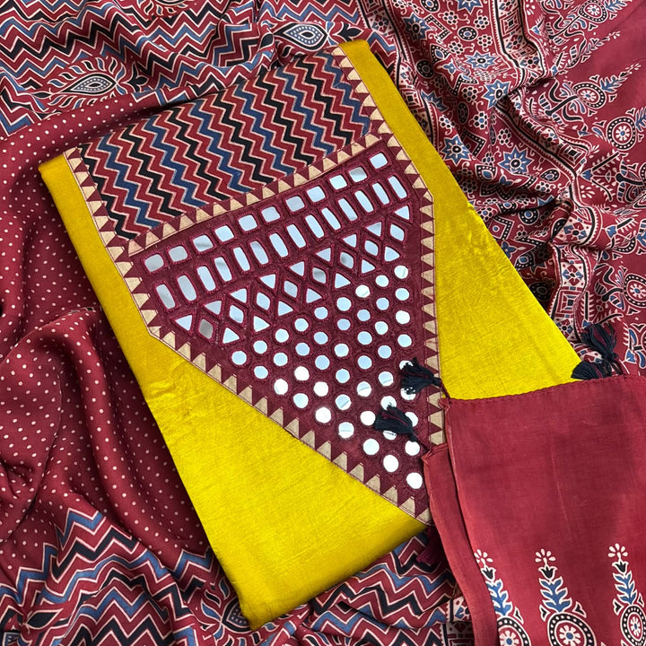 Premium Gajji Silk Unstitched Suit Set-270007-A