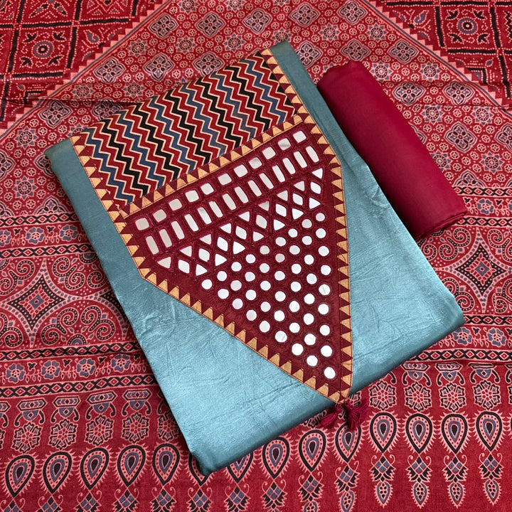 Premium Gajji Silk Unstitched Suit Set-270007-A1