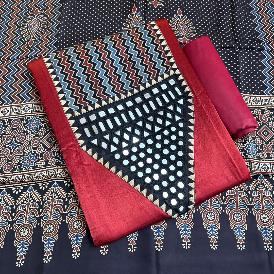 Premium Gajji Silk Unstitched Suit Set-270007-A4