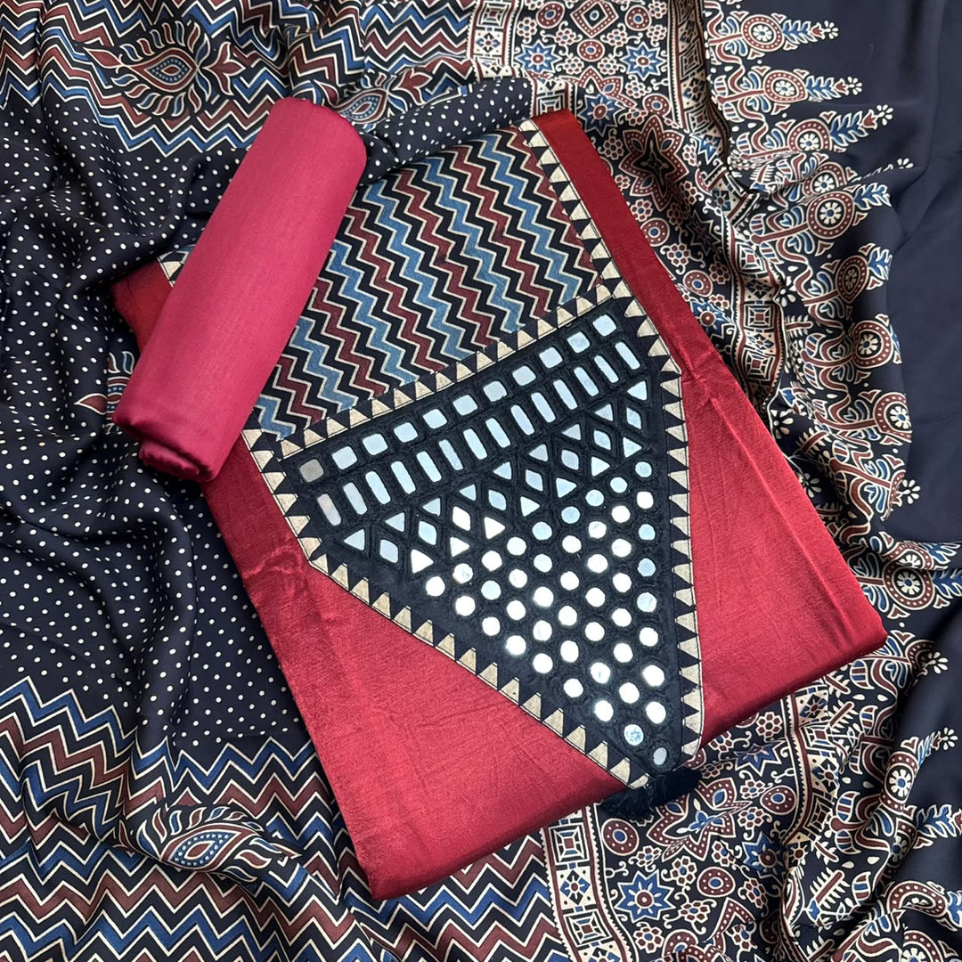 Premium Gajji Silk Unstitched Suit Set-270007-A4