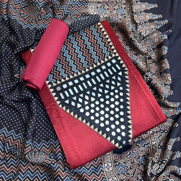 Premium Gajji Silk Unstitched Suit Set-270007-A4