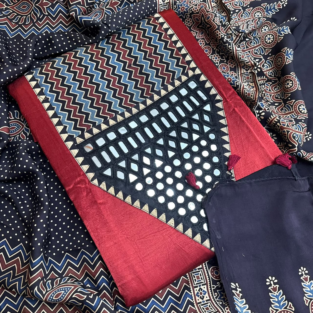 Premium Gajji Silk Unstitched Suit Set-270007-A4