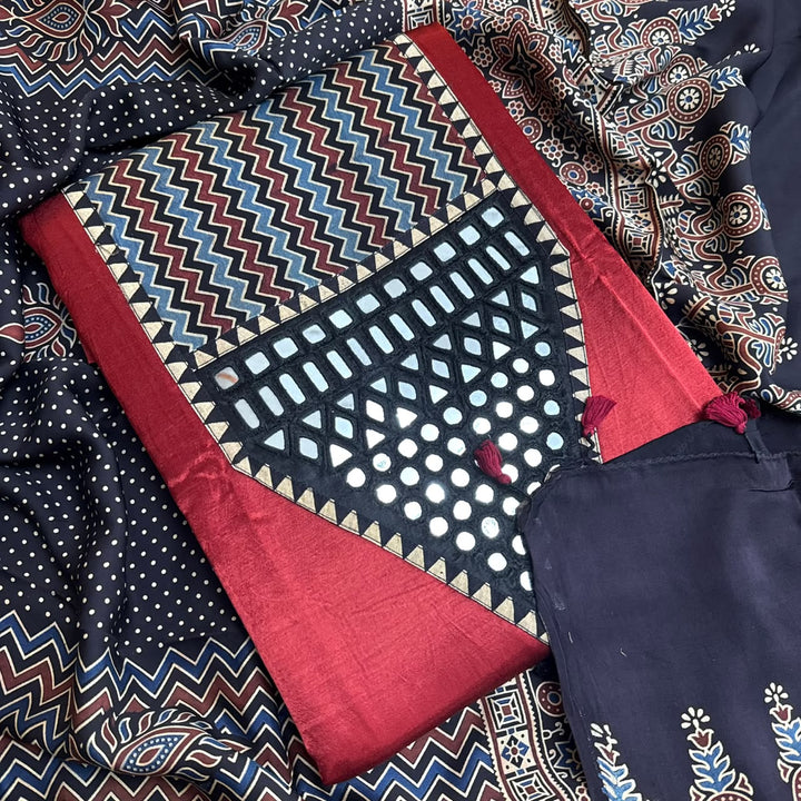 Premium Gajji Silk Unstitched Suit Set-270007-A4