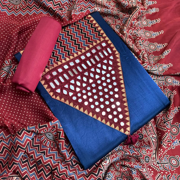 Premium Gajji Silk Unstitched Suit Set-270007-A3