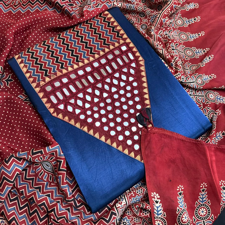 Premium Gajji Silk Unstitched Suit Set-270007-A3