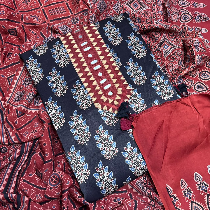 Premium Gajji Silk Unstitched Suit Set-BR3201 | A