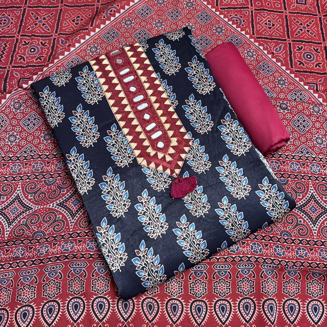 Premium Gajji Silk Unstitched Suit Set-BR3201 | A