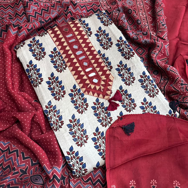 Premium Gajji Silk Unstitched Suit Set-BR3201 | A1