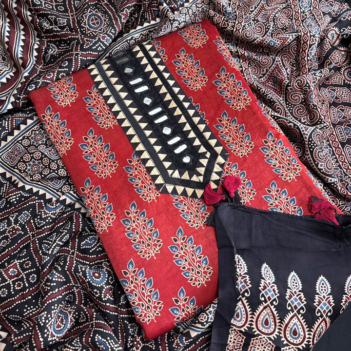Premium Gajji Silk Unstitched Suit Set-BR3201 | A3