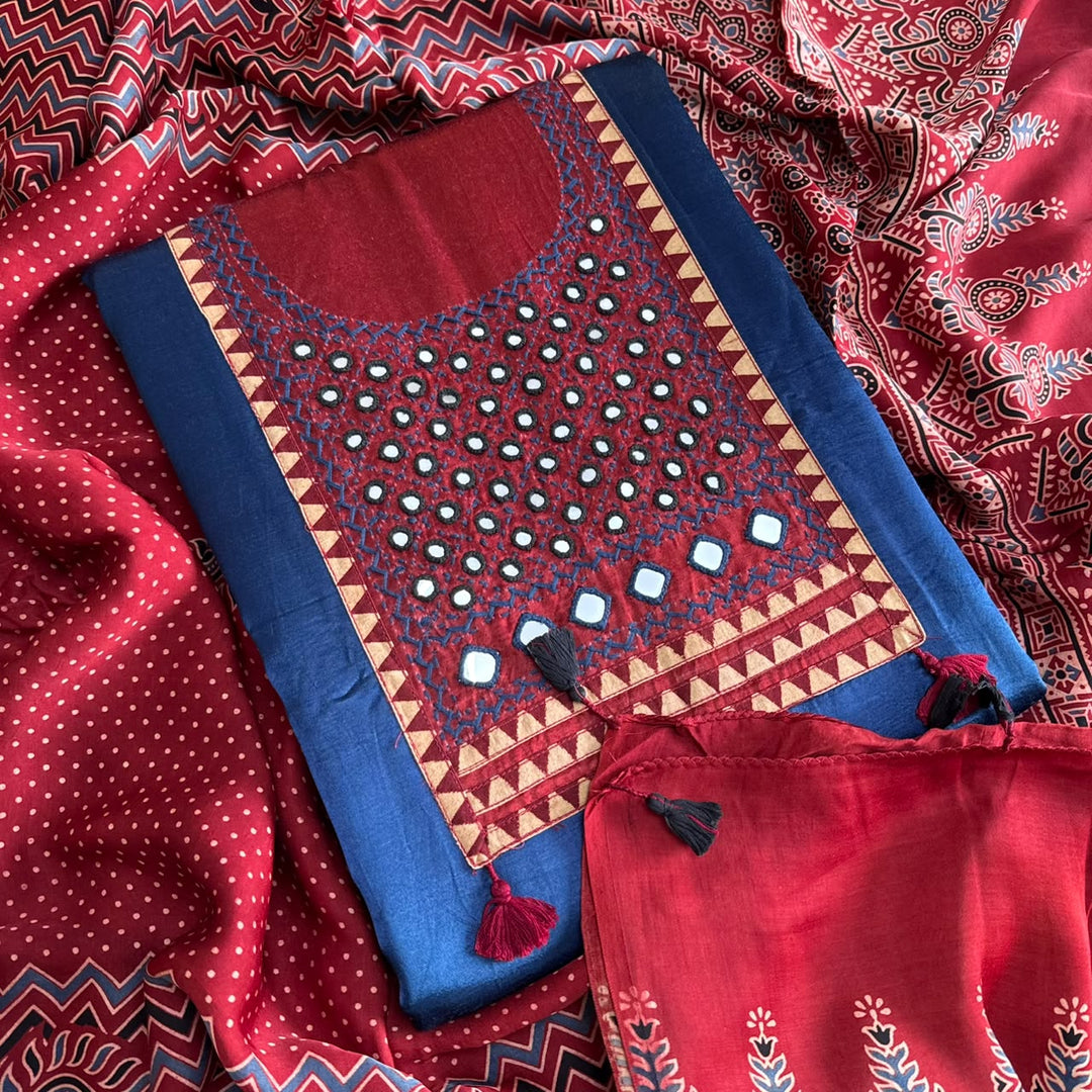 Premium Gajji Silk Unstitched Suit Set-270002-2