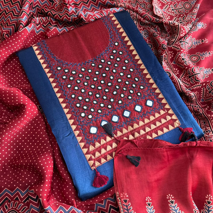 Premium Gajji Silk Unstitched Suit Set-270002-2
