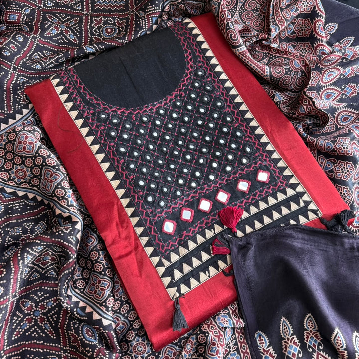 Premium Gajji Silk Unstitched Suit Set-270002-3