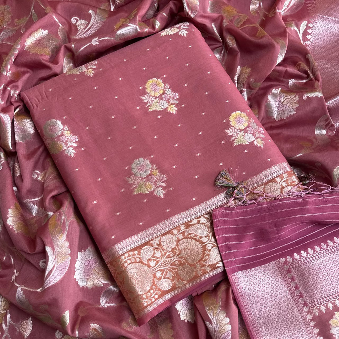 Premium Pure Muga Silk Unstitched Suit Set-HC1001-A3