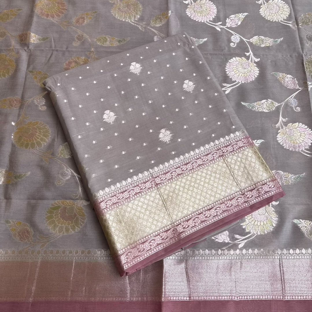 Premium Pure Muga Silk Unstitched Suit Set-HC1001-A4