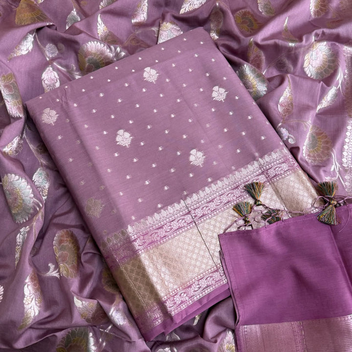 Premium Pure Muga Silk Unstitched Suit Set-HC1001-A5
