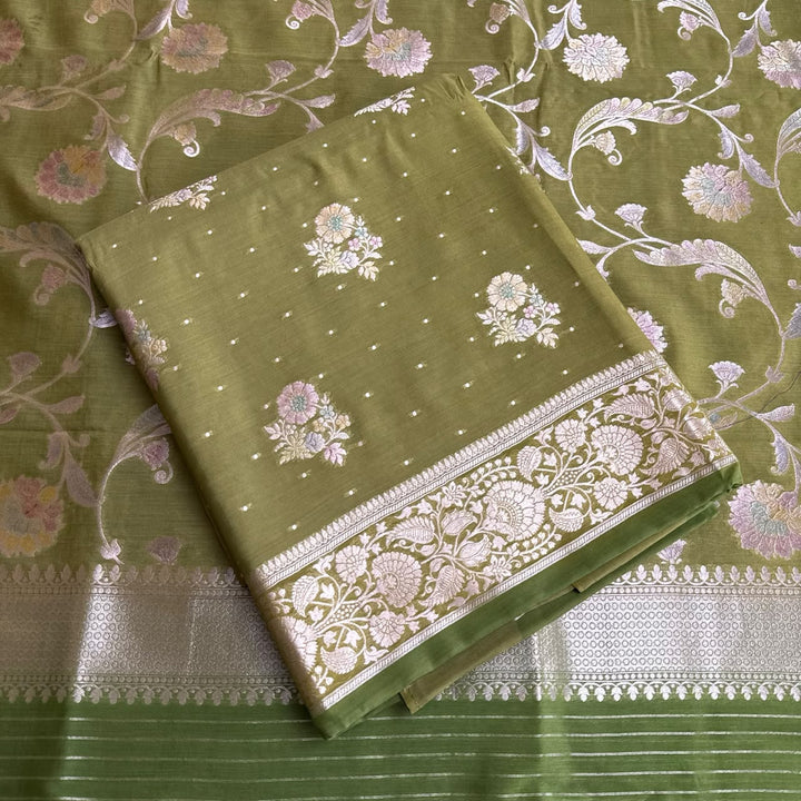 Premium Pure Muga Silk Unstitched Suit Set-HC1001-A7