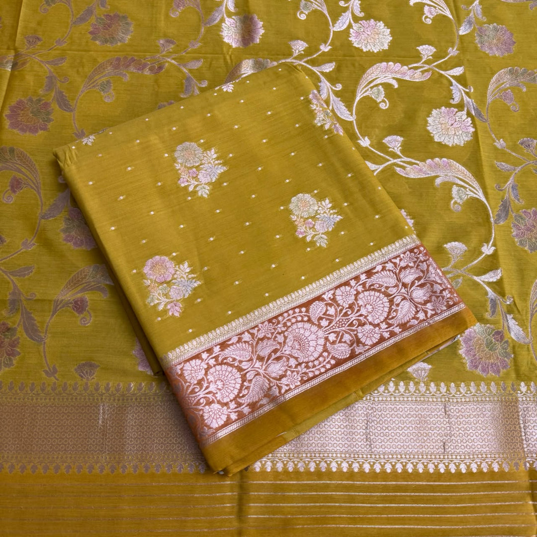 Premium Pure Muga Silk Unstitched Suit Set-HC1001-A8