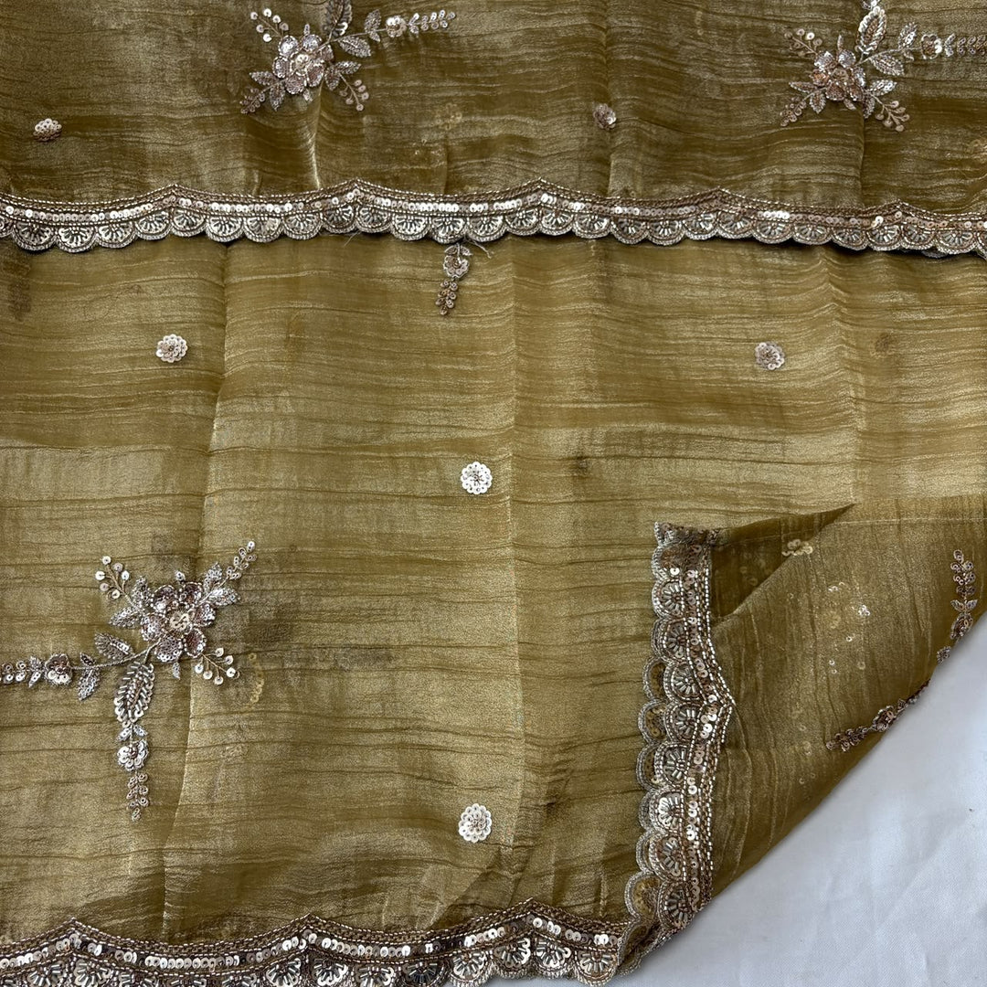 Premium Crush Tissue Sequins & Cutdana Embroidered Unstitched Suit Set | LF8752-2