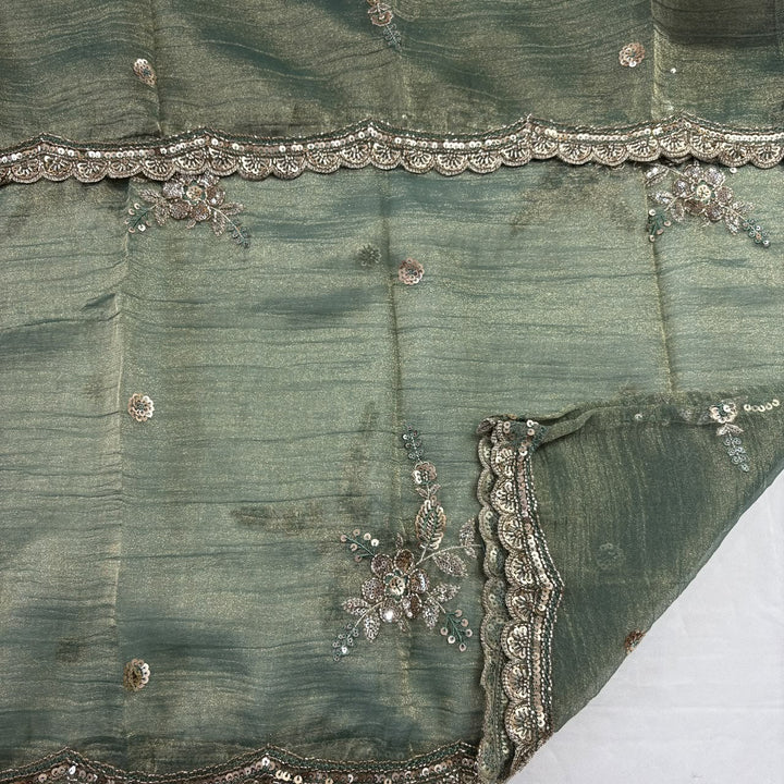 Premium Crush Tissue Sequins & Cutdana Embroidered Unstitched Suit Set | LF8752-4