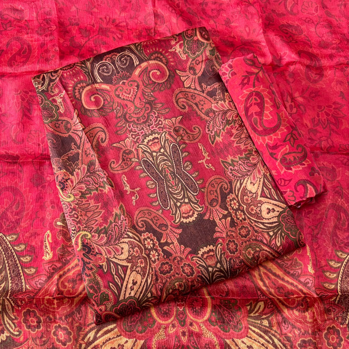 Premium Gajji Silk Printed Unstitched Suit Set | GT1950-3