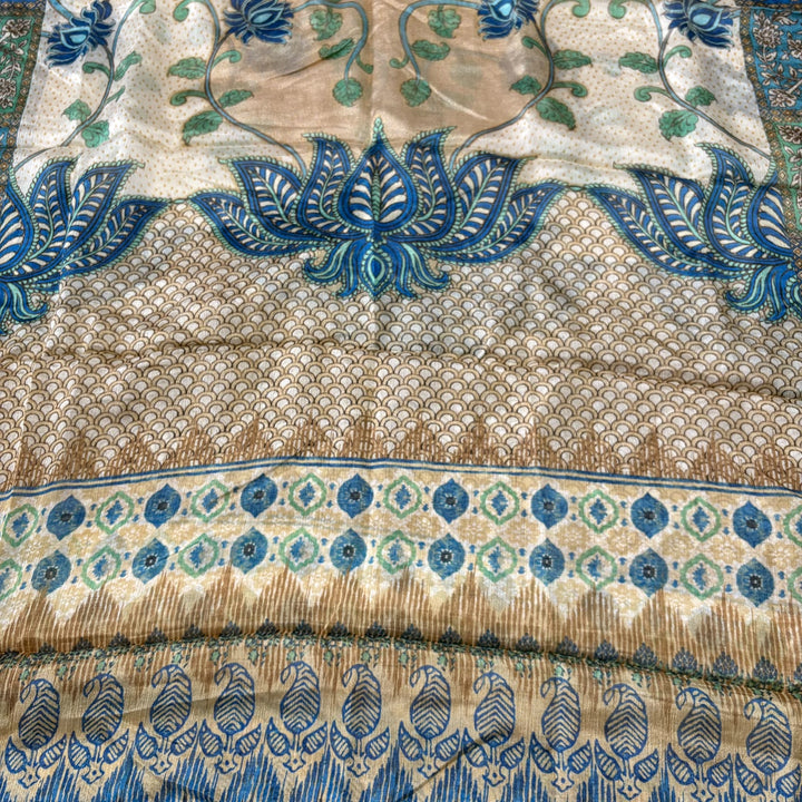 Premium Gajji Silk Printed Unstitched Suit Set | GT1950-7