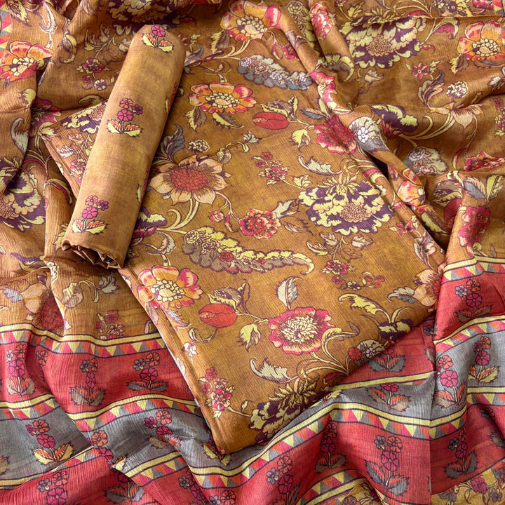 Premium Gajji Silk Printed Unstitched Suit Set | GT1950-8