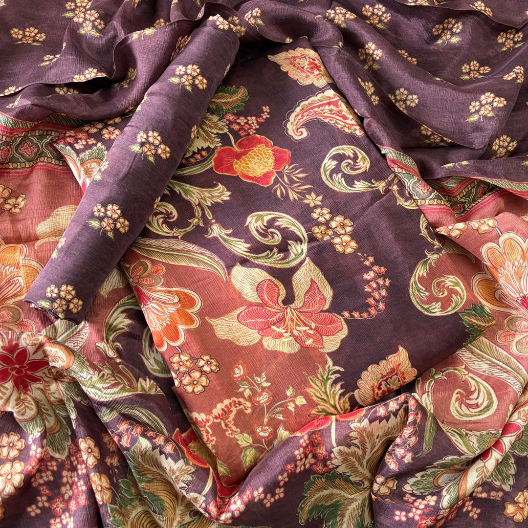 Premium Gajji Silk Printed Unstitched Suit Set | GT1950-9