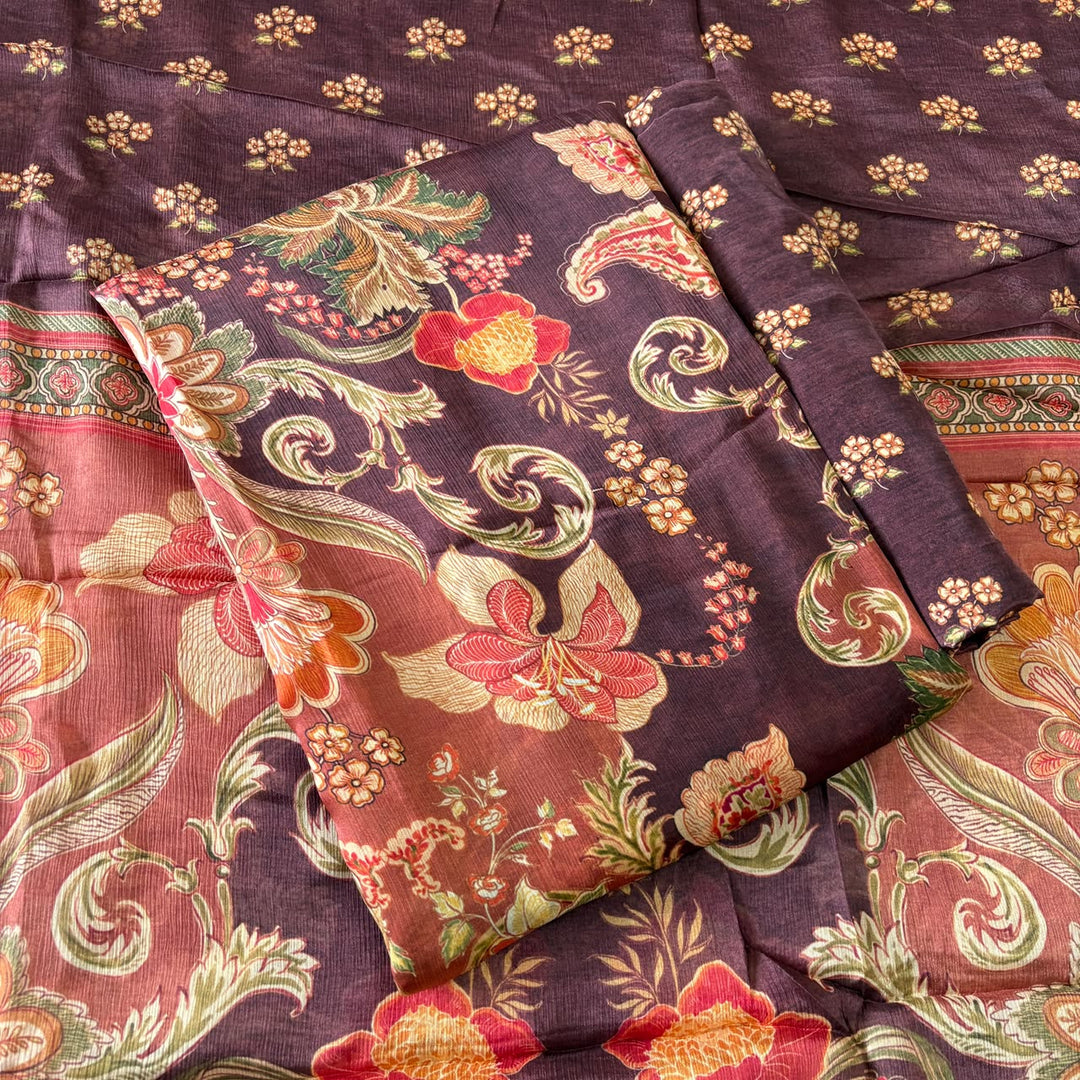 Premium Gajji Silk Printed Unstitched Suit Set | GT1950-9