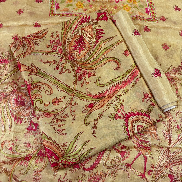 Premium Gajji Silk Printed Unstitched Suit Set | GT1950-10