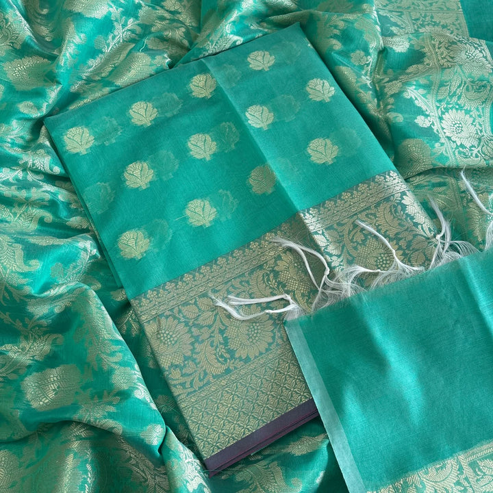 Premium Banarasi Butti Chanderi Unstitched Suit Set-HAB101-B