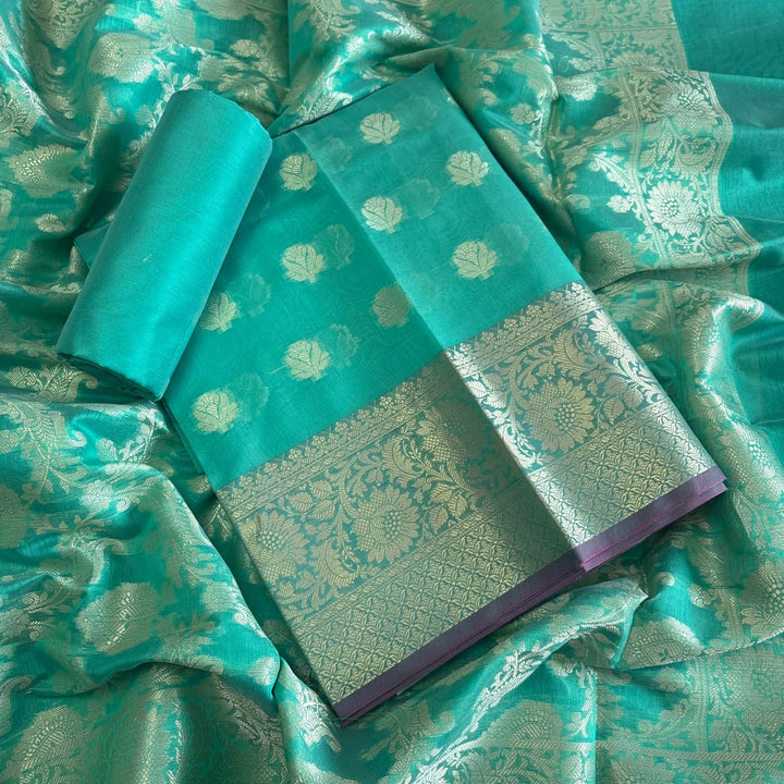 Premium Banarasi Butti Chanderi Unstitched Suit Set-HAB101-B