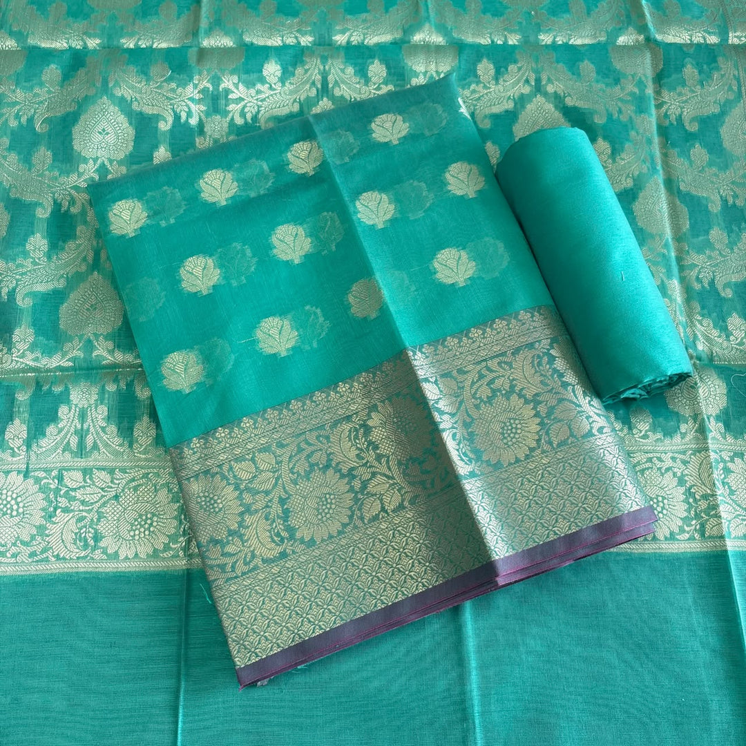 Premium Banarasi Butti Chanderi Unstitched Suit Set-HAB101-B