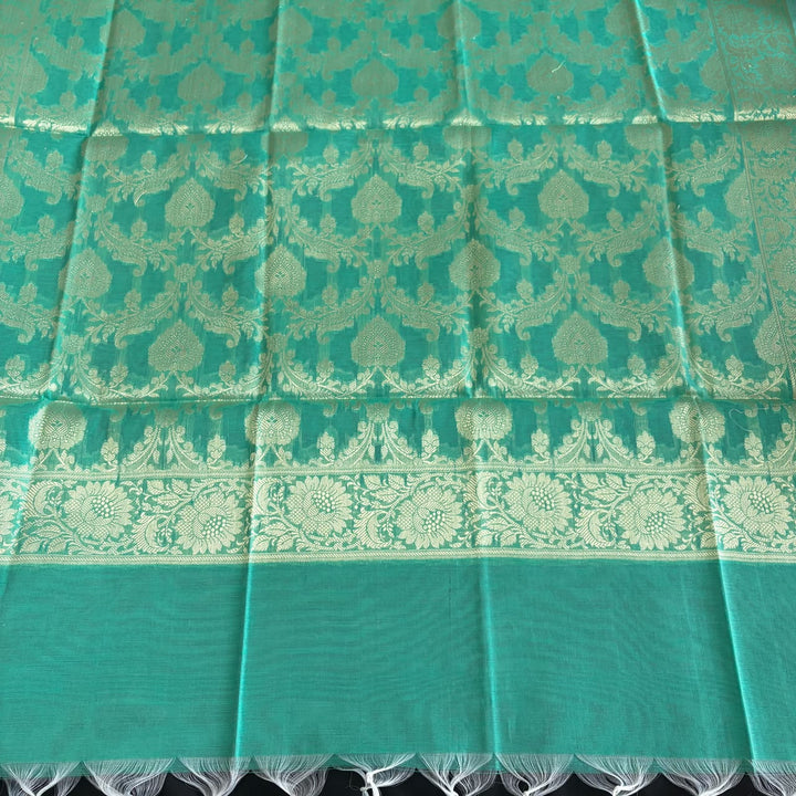 Premium Banarasi Butti Chanderi Unstitched Suit Set-HAB101-B