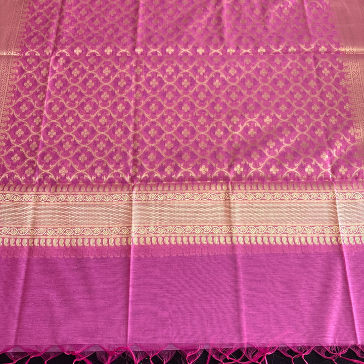 Premium Banarasi Butti Chanderi Unstitched Suit Set-HAB101-D