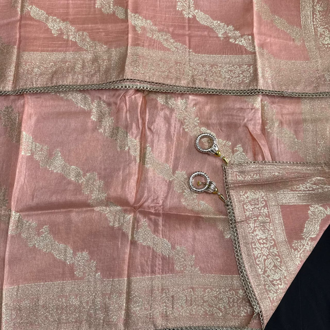 Premium Chanderi Hand Dabka Work Unstitched Suit Set | CH5364-2