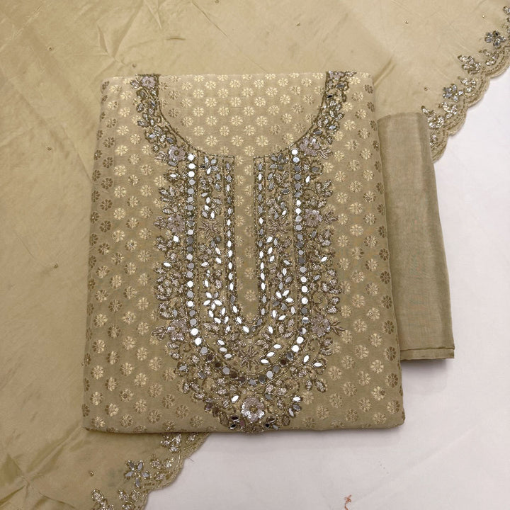 Premium Banarasi Georgette Cutdana Unstitched Suit Set - RK2255-02