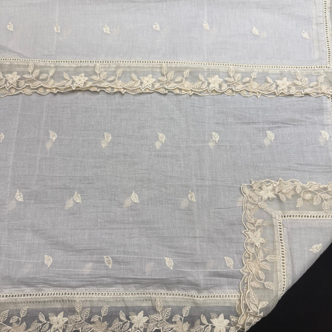 Premium Linen Cotton Hand Knot & Thread Work Unstitched Suit Set-NRK8458-02
