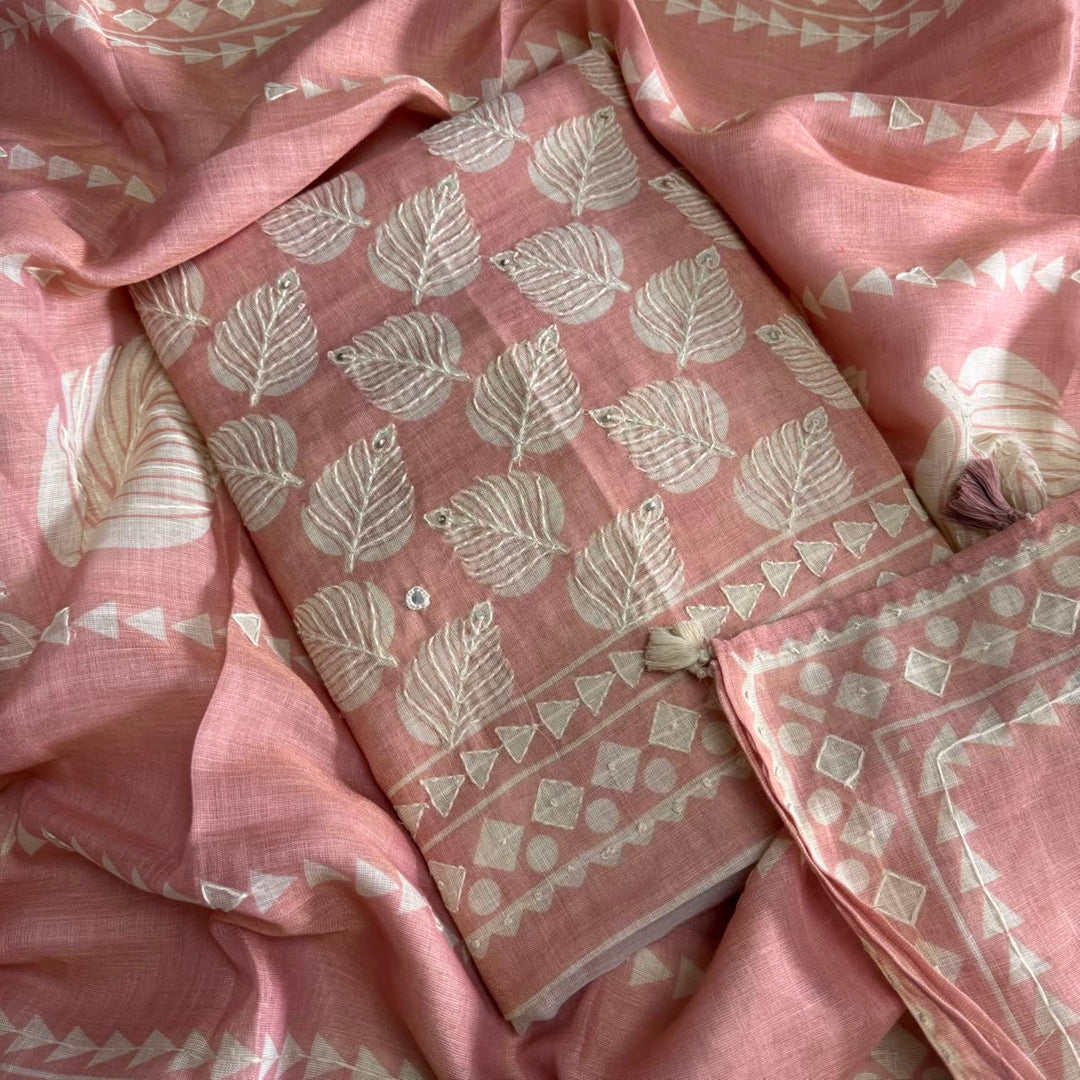 Premium Shimmer Cotton Printed Unstitched Suit Set-FM1727-A