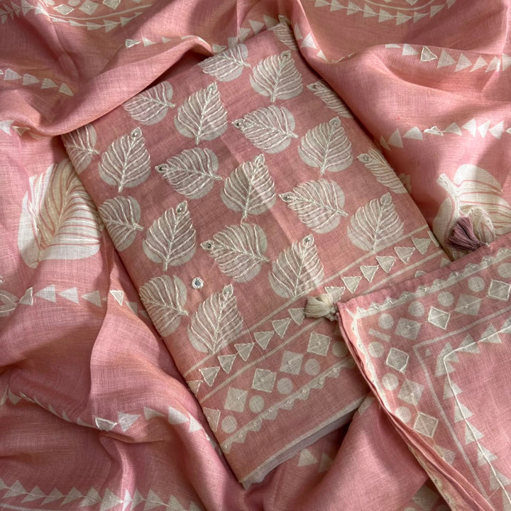 Premium Shimmer Cotton Printed Unstitched Suit Set-FM1727-A