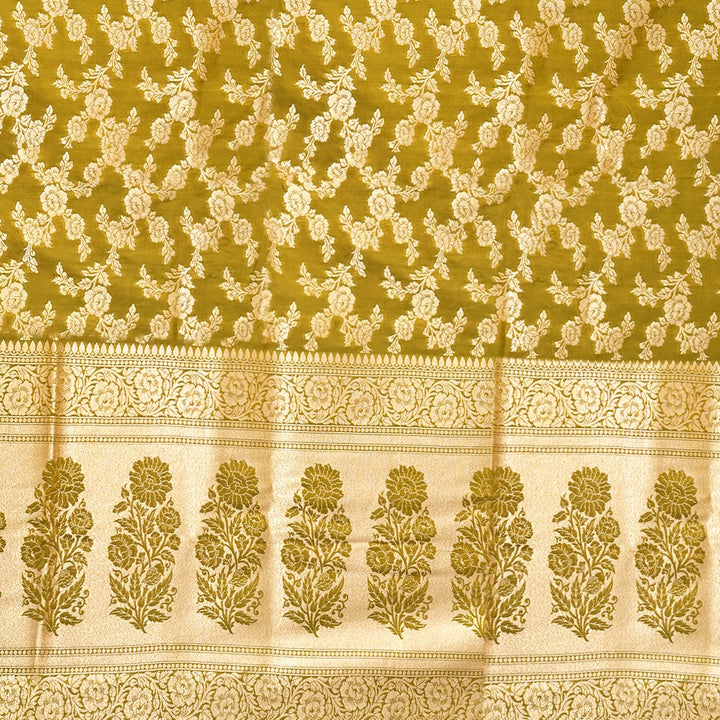 Reef Gold Colour Banarasi Silk Saree